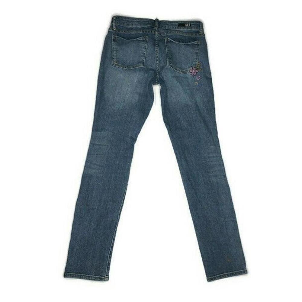 Kut from the Kloth Catherine Boyfriend Jeans Floral Embroidered Distressed Sz 2 - Picture 2 of 9
